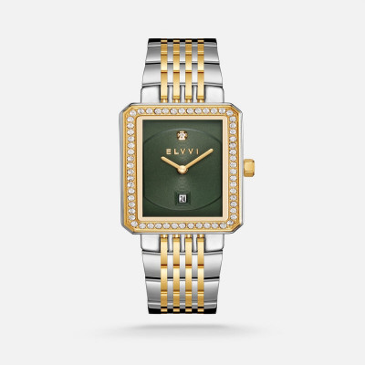 ساعة نسائية إلڤي بسير ستيل بلون فضي وذهبي