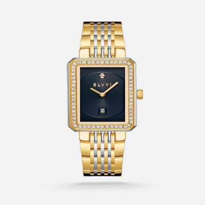 ساعة نسائية إلڤي بسير ستيل بلون فضي وذهبي