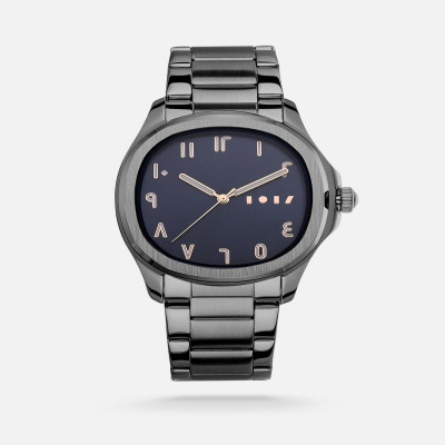 ساعة رجالية من آن باللون الأسود