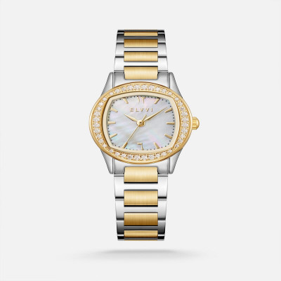 ساعة نسائية ستيل بلون ذهبي وفضي|إلڤي