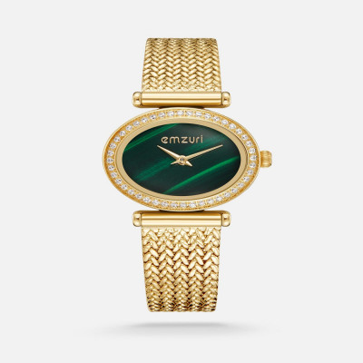 ساعة نسائية بسير شبكي ذهبي | ايمزوري