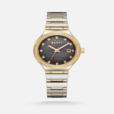 ساعة نسائية ستيل بلون ذهبي وفضي