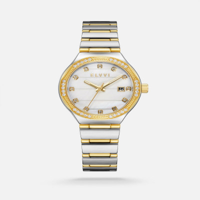 ساعة نسائية ستيل بلون ذهبي وفضي