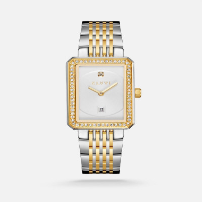 ساعة نسائية ستيل بلون ذهبي وفضي