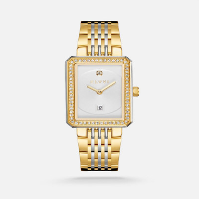 ساعة نسائية ستيل بلون ذهبي وفضي