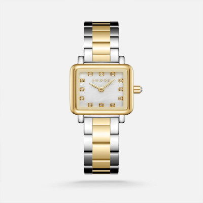 ساعة نسائية ستيل بلون ذهبي وفضي