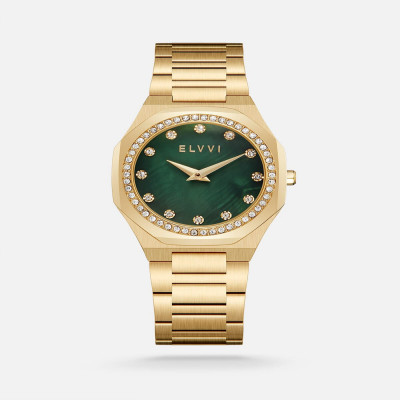 ساعة نسائية إلڤي ستيل باللون الذهبي