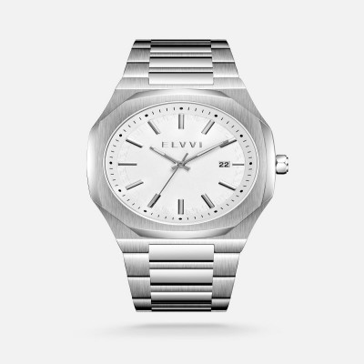 ساعة رجالية من إلڤي ستيل بلون فضي