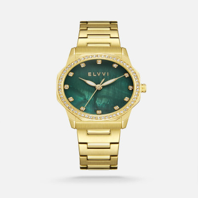 ساعة نسائية ستيل من إلڤي بلون ذهبي