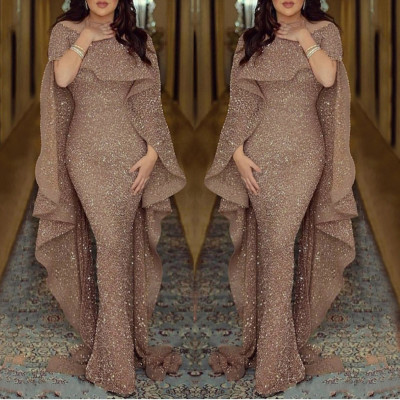 فستان نسائي مثير بلون سادة وأكمام قصيرة مزين بالتر...