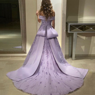 Lavender Evening Dress Robe De Soiree Customized O...