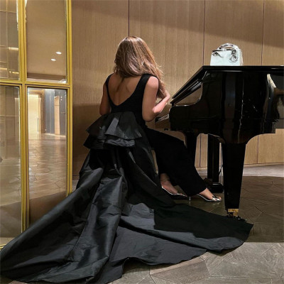 حورية البحر السوداء فساتين حفلة موسيقية زائدة ، ثو...