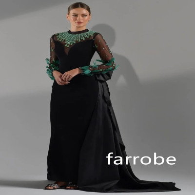 فساتين طويلة مخصصة من الجيرسيه بطيات على شكل حرف a...