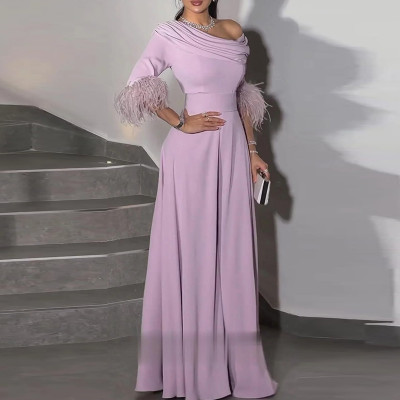 أزياء سيدة قطري طوق حزب بذلة بسيطة أنيقة عالية الخ...