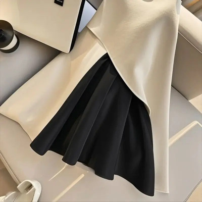 جديد ربيع الخريف الفرنسية تنورة أنيقة المرأة المرق...