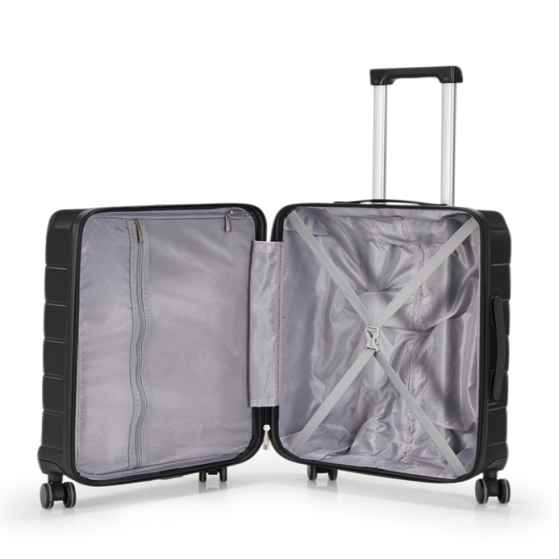 طقم شنط سفر مكون من 3 حقائب أمتعة لون أسود مقاس 28...