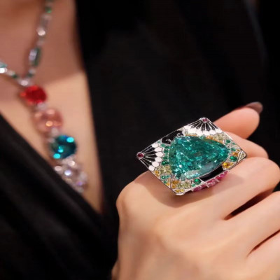 طقم مجوهرات فضي للنساء ، مجوهرات فاخرة أصلية ، قلا...