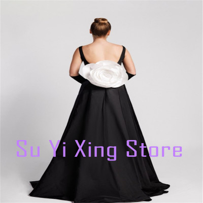 فستان سهرة طويل مطرز بالخرز ثلاثي الأبعاد مزين بال...