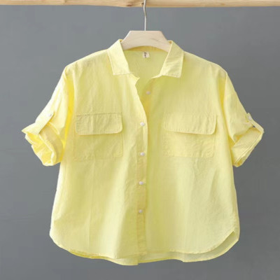 قميص نسائي فضفاض من القطن