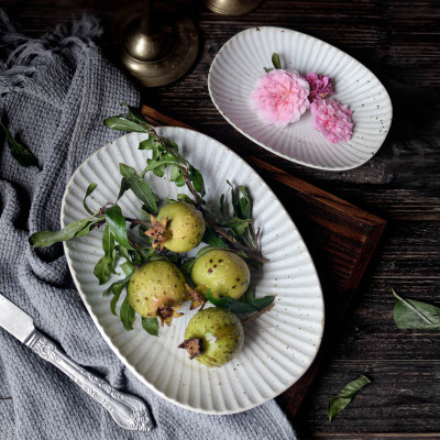 طبق بيضاوي من السيراميك كل حجم بسعر مختلف ومناسب