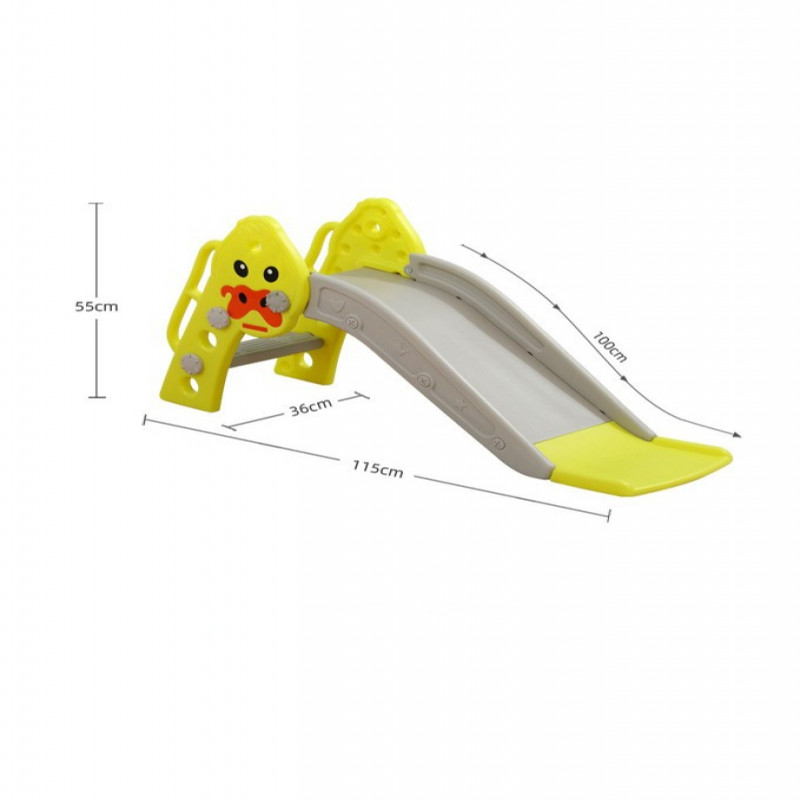 زحليقة علي شكل بطة مع كرة سلة ,أصفر