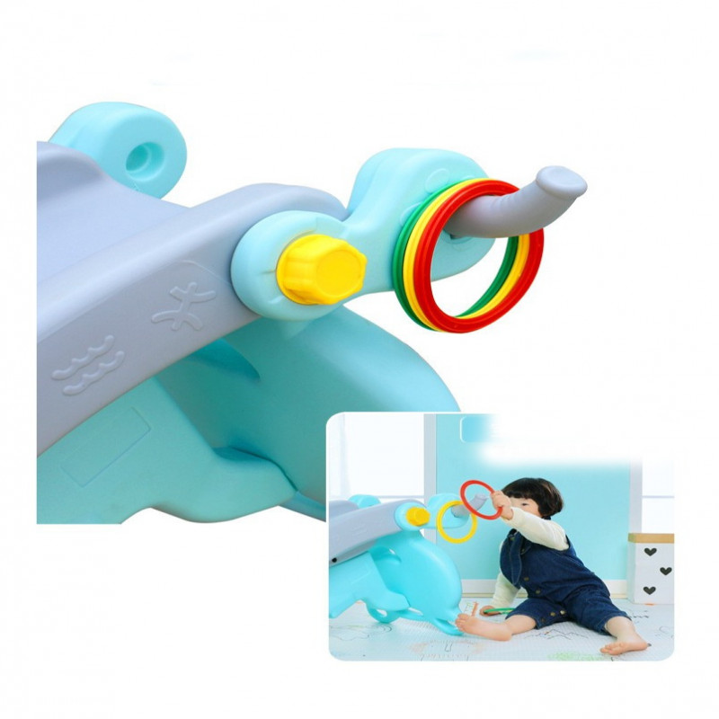 كرسي هزاز مع زحليقة للأطفال وحامل كرة سلة ، للاستخ...