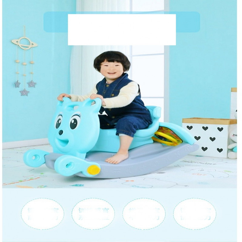 كرسي هزاز مع زحليقة للأطفال وحامل كرة سلة ، للاستخ...