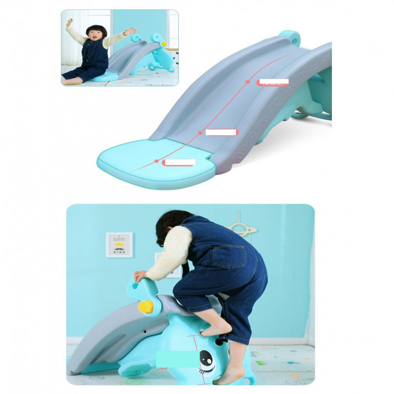 كرسي هزاز مع زحليقة للأطفال وحامل كرة سلة ، للاستخ...