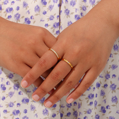 خواتم ذهبية رفيعة معبأ CZ جديدة من AAA لعام 2022 م...