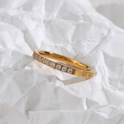 خواتم ذهبية رفيعة معبأ CZ جديدة من AAA لعام 2022 م...