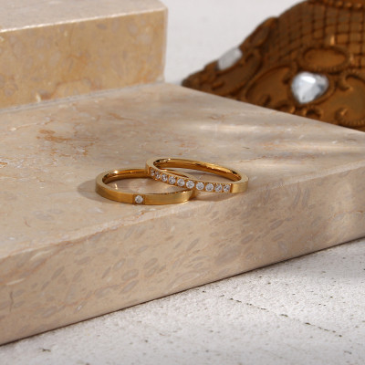 خواتم ذهبية رفيعة معبأ CZ جديدة من AAA لعام 2022 م...