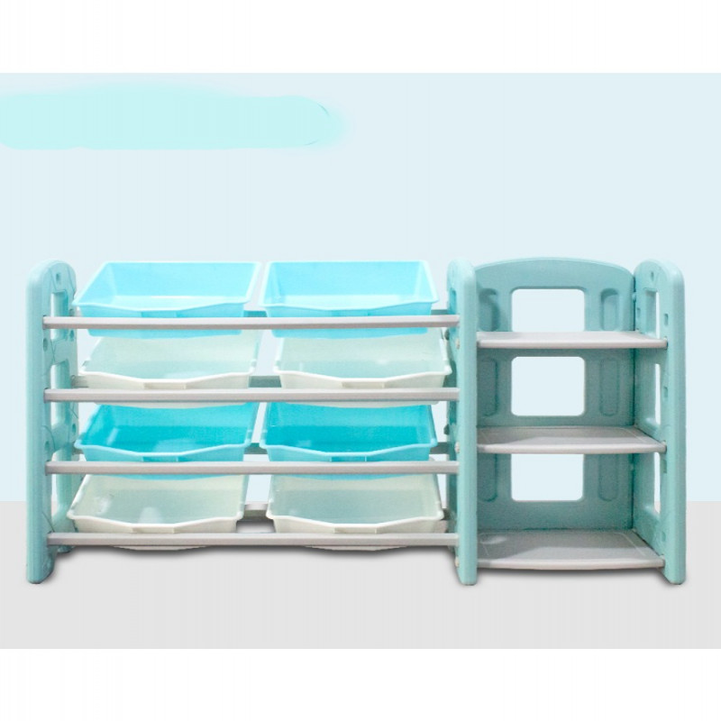 منظم ألعاب 8 صناديق تخزين مع رف زاوية من 3 طبقات