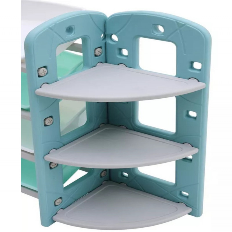 منظم ألعاب 8 صناديق تخزين مع رف زاوية من 3 طبقات