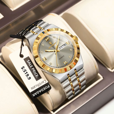 POEDAGAR الأصلي العسكرية رجل ساعة اليد كوارتز تاري...