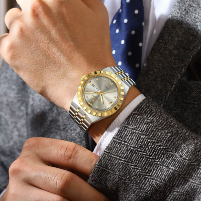 POEDAGAR الأصلي العسكرية رجل ساعة اليد كوارتز تاري...