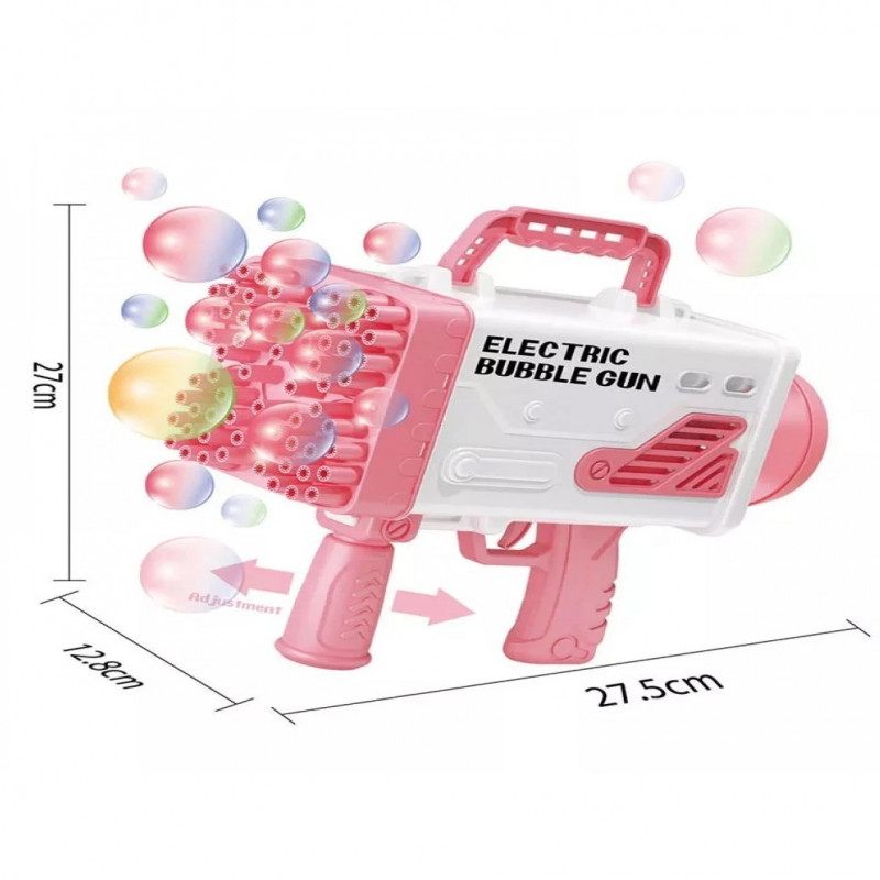مسدس فقاعات للاطفال 64 فتحة  ,وردي فاتح