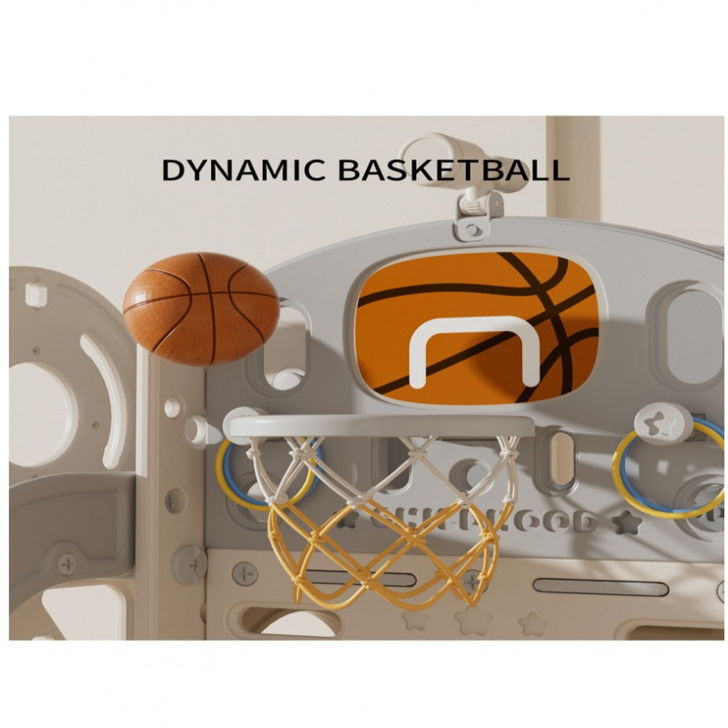 زحليقة كبيرة مع جسر ومنطقة العاب وكرة سلة 186*153*...