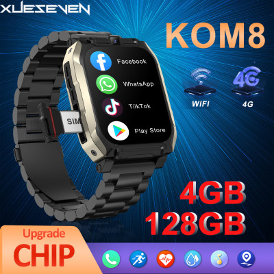 XUESEVEN KOM8 4G LTE HD كاميرا مزدوجة ساعة ذكية ال...