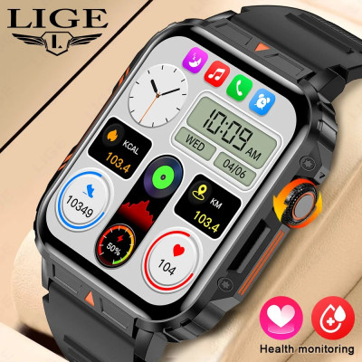 ساعة ذكية LIGE – شاشة كبيرة وتصميم مقاوم للماء لمر...