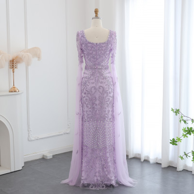 نے کہا کہ کسٹم میڈ لگژری عربی فیروزی شام کا لباس ک...