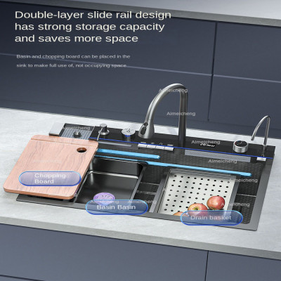 انٹیگریٹڈ واٹر فال کچن سنک ہنی کامب ٹیکنالوجی بڑی...