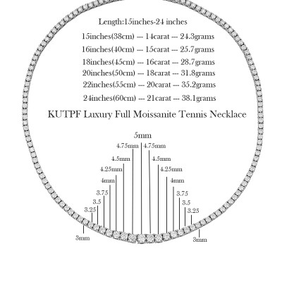 السيدات كامل Moissanite التنس قلادة 925 الفضة مطلي...