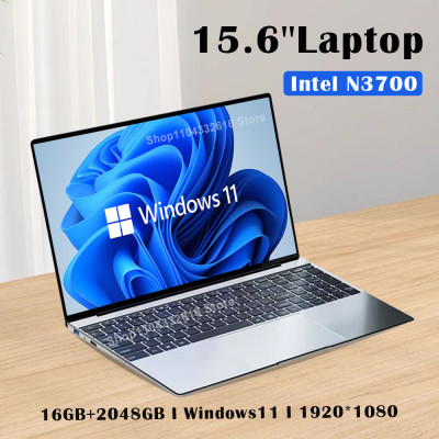 كمبيوتر محمول Intel N3700 مقاس 15.6 بوصة فائق النحافة وذاكرة وصول عشوائي 16 جيجابايت وذاكرة وصول عشوائي 2 تيرابايت SSD 1920*1080 عرض كمبيوتر ويندوز 11 كمبيوتر مكتبي للدراسة