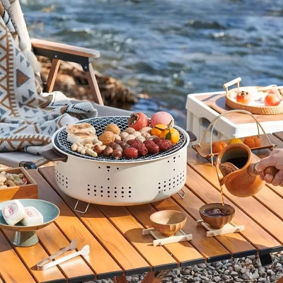 موقد الشواء المستديرة 1/3 قطعة المحمولة القابلة لل...