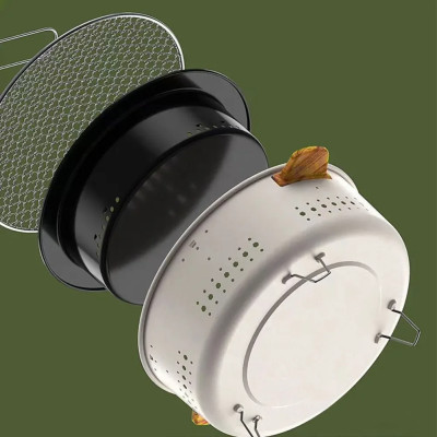 موقد الشواء المستديرة 1/3 قطعة المحمولة القابلة لل...