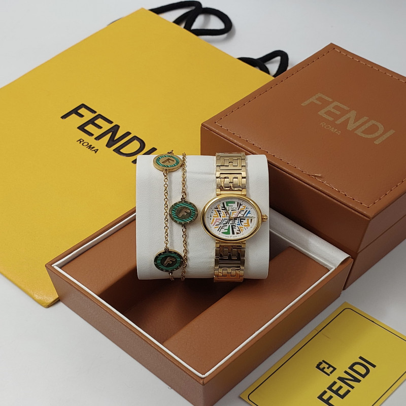 طقم ساعه وأسوارة من ماركة فندي