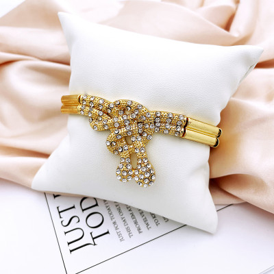 أطقم مجوهرات دبي بلون ذهبي للنساء ، تصميم كلاسيكي...