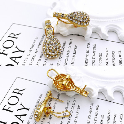 أطقم مجوهرات دبي بلون ذهبي للنساء ، تصميم كلاسيكي...