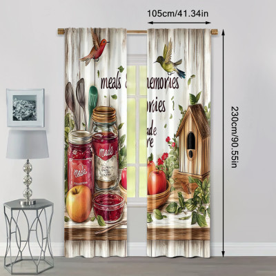 قطعتان، ستائر شعبية لمطبخ المزرعة الريفية متعددة ا...