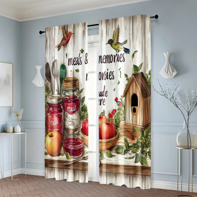 قطعتان، ستائر شعبية لمطبخ المزرعة الريفية متعددة ا...